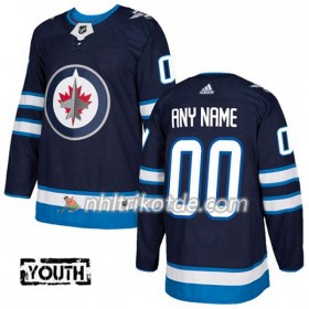 Winnipeg Jets Trikot Custom Adidas 2017-2018 Marineblau Authentic - Kinder